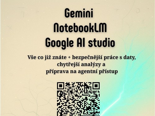 Plakát události Gemini a další nástroje od Google - prakticky, efektivně