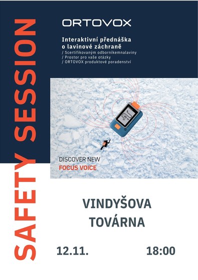 Plakát události SBCRtalk x ORTOVOX Safety Sessions