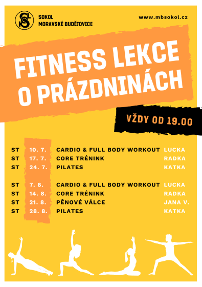 Plakát události Fitness lekce o prázdninách