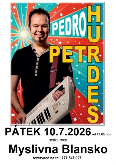 Plakát události Hudební večer s Pedrem na Myslivně v Blansku