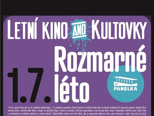 Plakát události LETNÍ KINO & KULTOVKY na Panelce: Rozmarné léto
