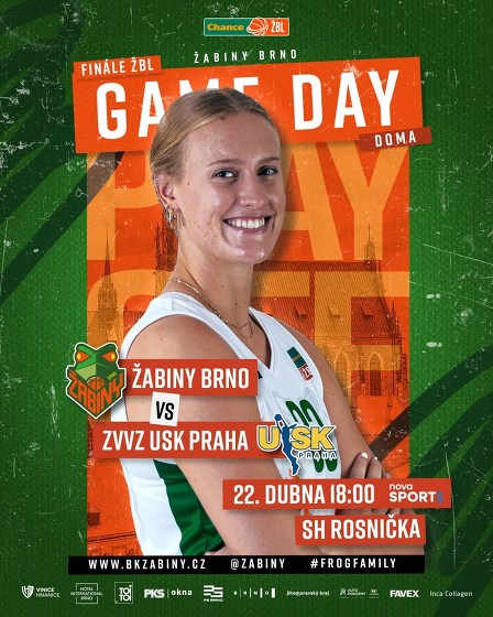 Plakát události Finále Chance ŽBL: Žabiny Brno - ZVVZ USK Praha