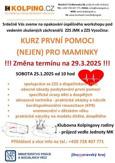 Plakát události Kurz první pomoci (nejen) pro maminky