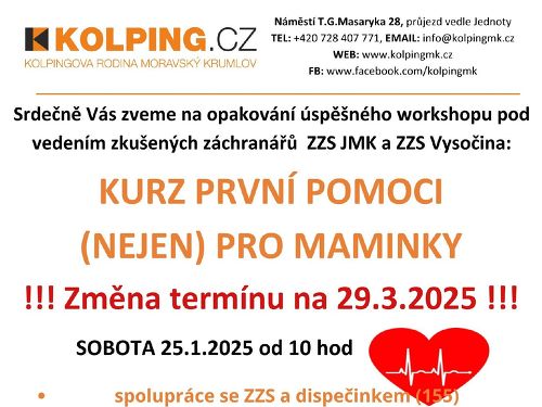 Plakát události Kurz první pomoci (nejen) pro maminky