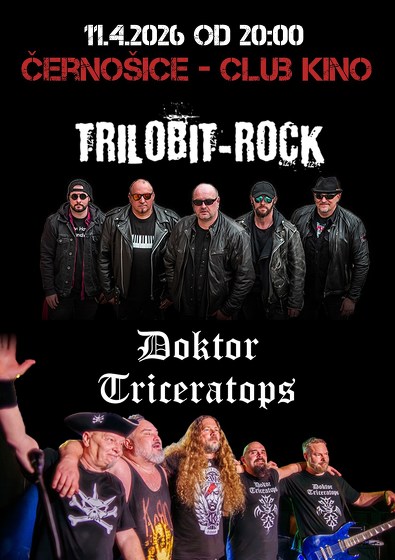 Plakát události PŘESUNUTO: Koncert Doktor Triceratops a Trilobit-Rock