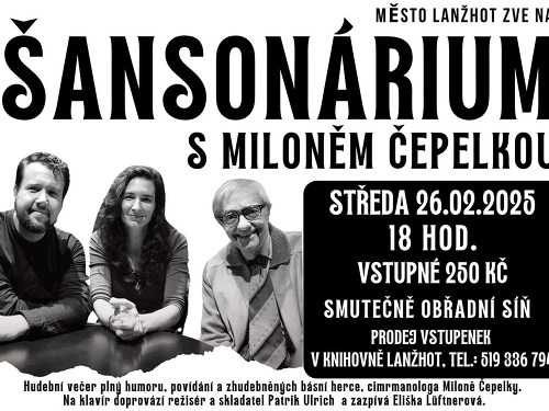Plakát události Šansonárium s Miloněm Čepelkou
