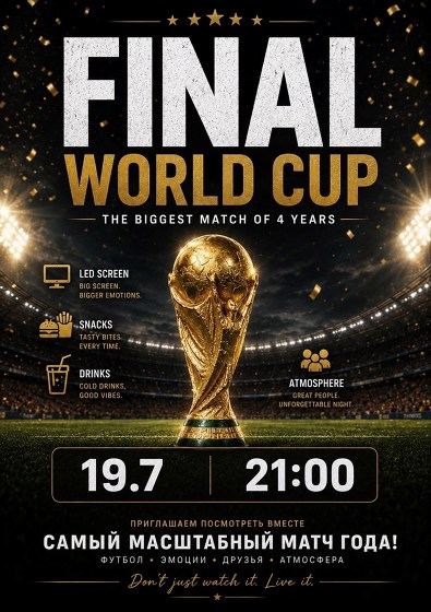 Plakát události WORLD CUP FINAL
