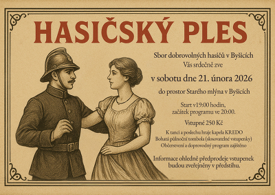 Plakát události Hasičský ples v Byšicích