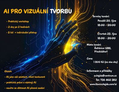 Plakát události AI Workshop: Získejte Kontrolu nad Vizuální Tvorbou!