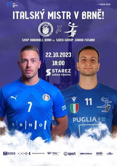 Plakát události SKKP Handball Brno vs. Junior Fasano - EHF European Cup