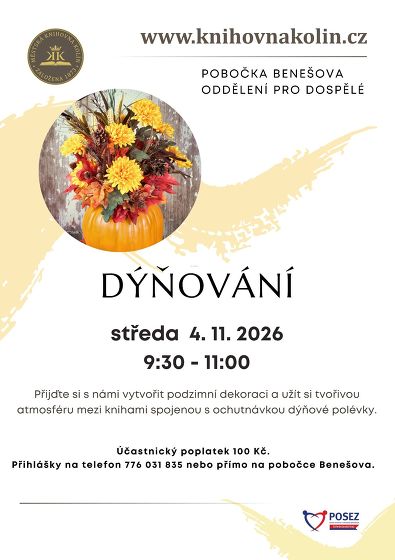 Plakát události Dýňování v knihovně