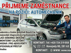Vladimír Novák Bosch Car Service nabízí práci na pozici Automechanik v obci Konojedy