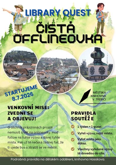 Plakát události LIBRARY QUEST – Čistá offlineovka / Prázdninová soutěž