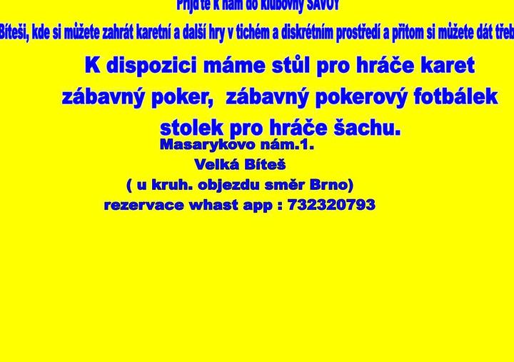 Karty Velká Bíteš