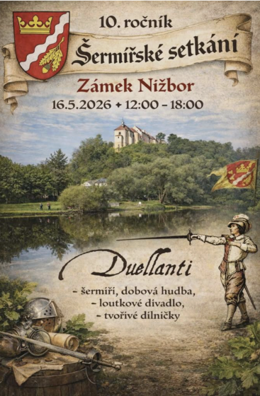 Plakát události Šermířské setkání na zámku Nižbor