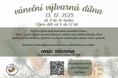 Plakát události Vánoční výtvarná dílna
