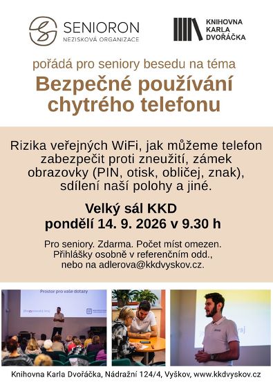Plakát události SeniorOn: Bezpečné používání chytrého telefonu