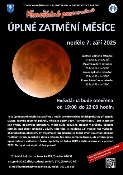 Plakát události Úplné zatmění Měsíce