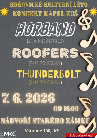 Plakát události HORband, Roofers, Thunderbolt