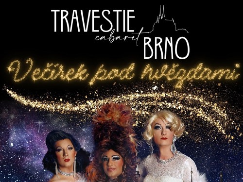 Plakát události „Travestie Cabaret Brno: Večírek pod hvězdami“