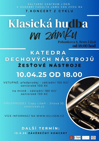 Plakát události Klasická hudba na zámku (Katedra dechových nástrojů)