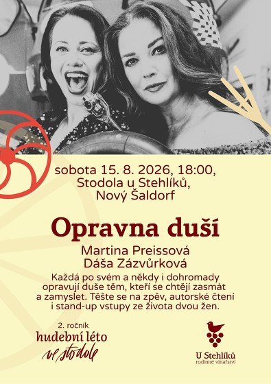 Plakát události Opravna duší Martiny Preissové a Dáši Zázvůrkové