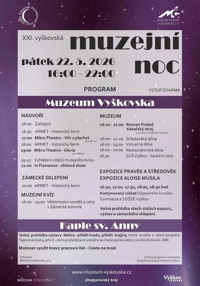 Plakát události XXI. Vyškovská muzejní noc