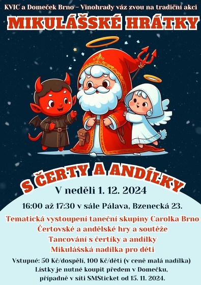 Plakát události Mikulášské hrátky s čerty a andílky