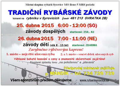 Plakát události Tradiční rybářské závody