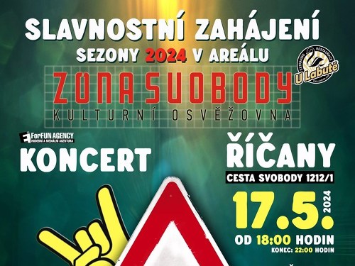 Plakát události Totální nasazení a hosté v Říčanech (Otevření Zony Svobody)