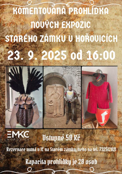 Plakát události Komentovaná prohlídka nových expozic na Starém zámku