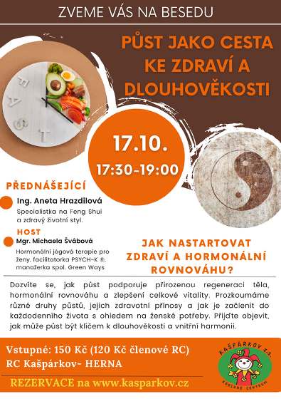 Plakát události Beseda - Půst jako cesta ke zdraví a dlouhověkosti