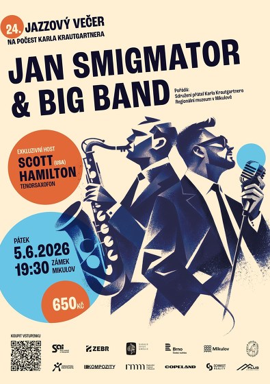 Plakát události JAN SMIGMATOR & BIG BAND, exkluzivní host Scott Hamilton