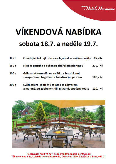 Plakát události Víkendová nabídka 18. - 19.7.2026