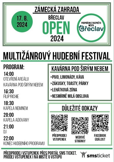Plakát události Zámecká zahrada Břeclav OPEN