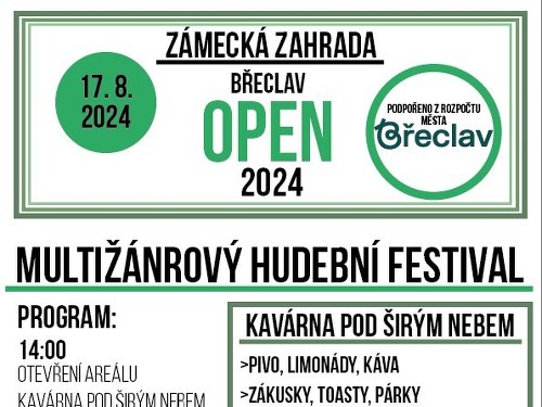 Plakát události Zámecká zahrada Břeclav OPEN