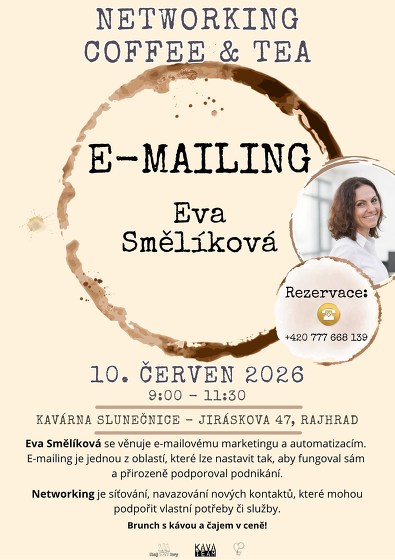 Plakát události Networking Coffee & Tea s Evou Smělíkovou