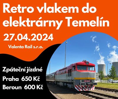Plakát události Historickým vlakem do Temelína