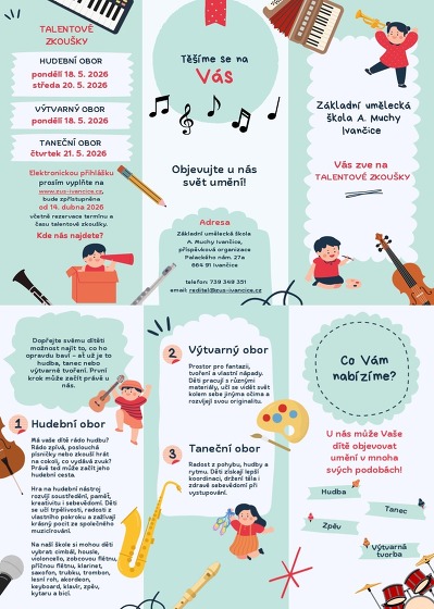 Plakát události ZUŠ talentové zkoušky