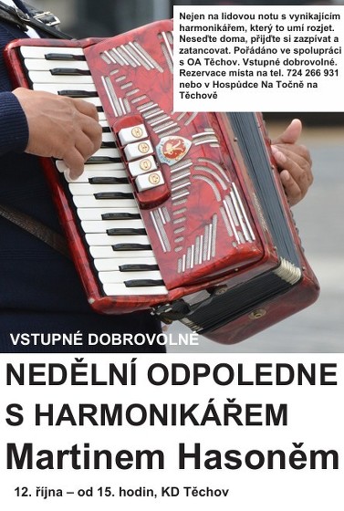 Plakát události Nedělní odpoledne s harmonikářem Martinem Hasoněm