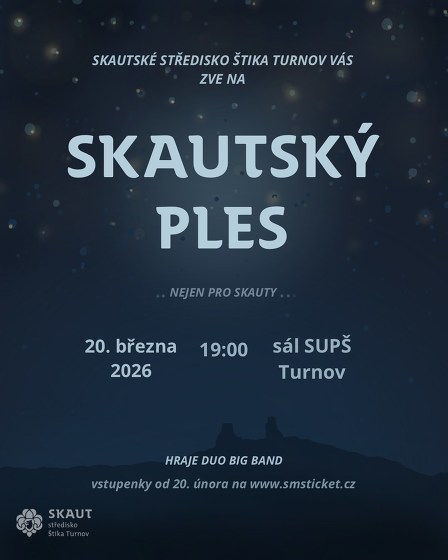 Plakát události Skautský ples střediska Štika Turnov