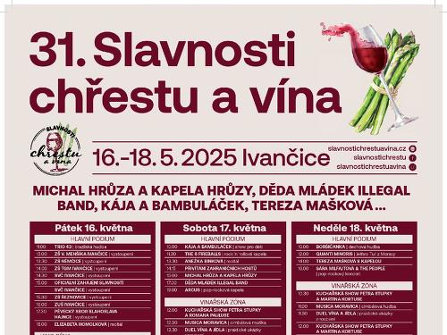 Plakát události 31. Slavnosti chřestu a vína v Ivančicích