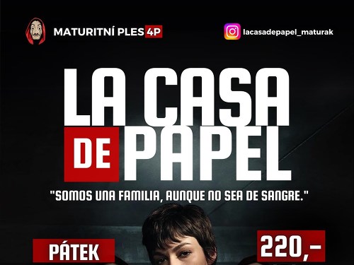 Plakát události Maturitní ples - 4P - SPŠ Tábor