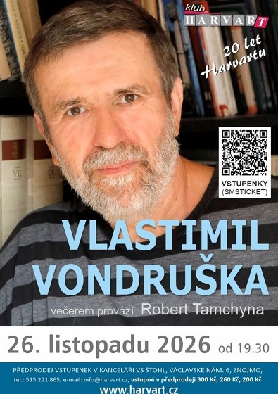 Plakát události Večer se spisovatelem a historikem Vlastimilem Vondruškou