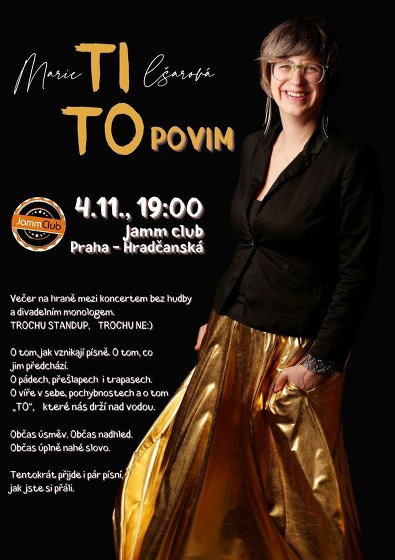 Plakát události TI TO POVIM - Marie Tilšarová - trochu Standup, trochu ne