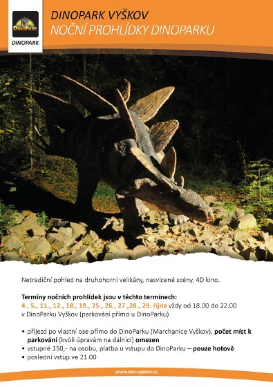 Plakát události Noční prohlídky v DinoParku
