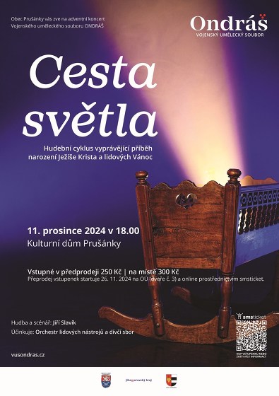 Plakát události Cesta světla - Adventní koncert VUS Ondráš v Prušánkách