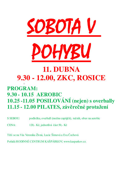 Plakát události Sobota v pohybu