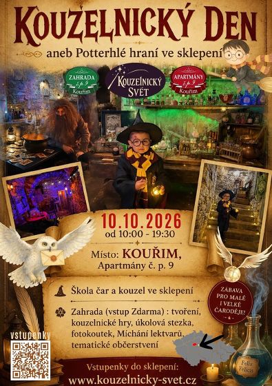 Plakát události Kouzelnický den aneb Potterhlé hraní ve sklepení