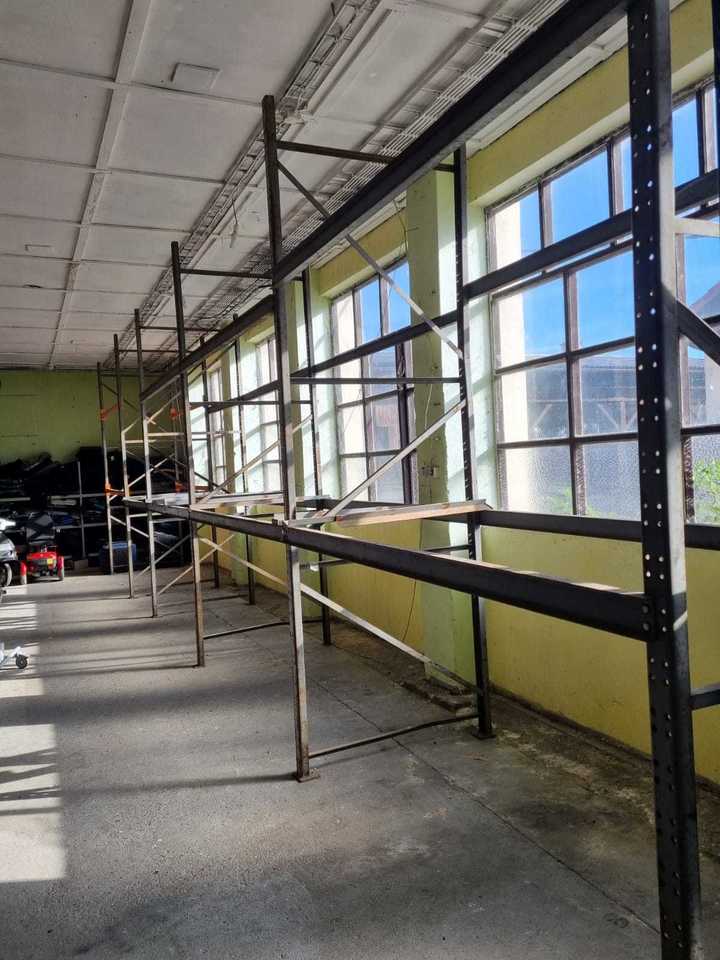 Paletový regál 5 polí / 2 patra – délka 9,8 m